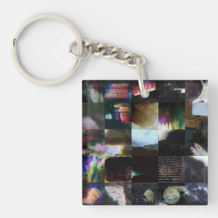 Llavero 1FB1F9F4 Arte Mosaico Abstracto Glitch Cyberpunk