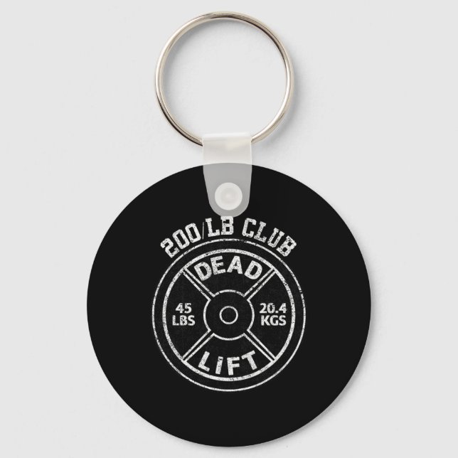 Llavero 200 Lbs Pound Dead Lift Club Gym Weightlifting Pow (Anverso)