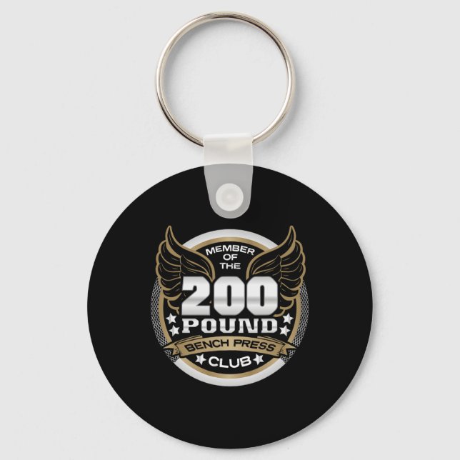 Llavero 200 Pound Bench Press Club For Weightlifter Gym  (Anverso)