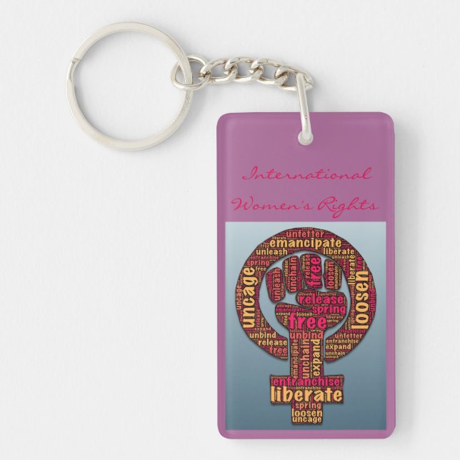 Llavero 2017, derecho internacional de la mujer levantó pu (Frente)