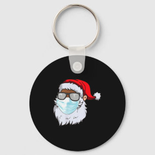 Llavero 2020 Papá Noel con mascarilla negro afroamericano 