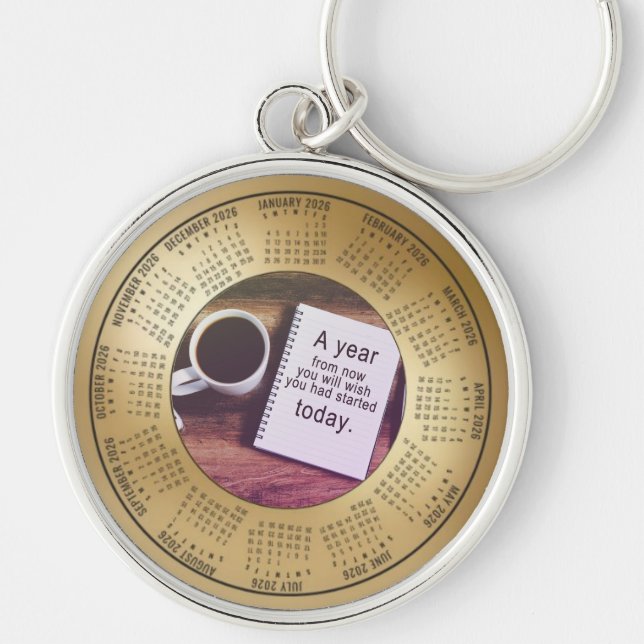 Llavero 2026 Calendar Keychain Quote A Year From Now (Frente)