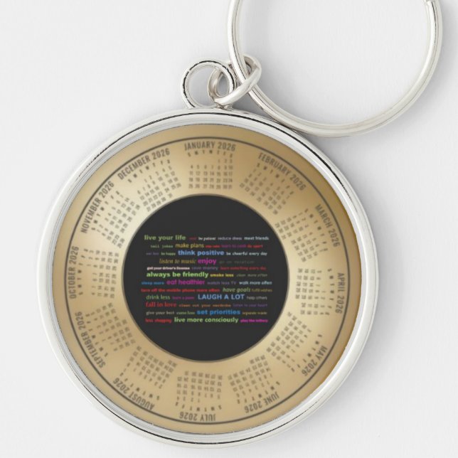 Llavero 2026 Calendar Keychain Resolutions (Frente)