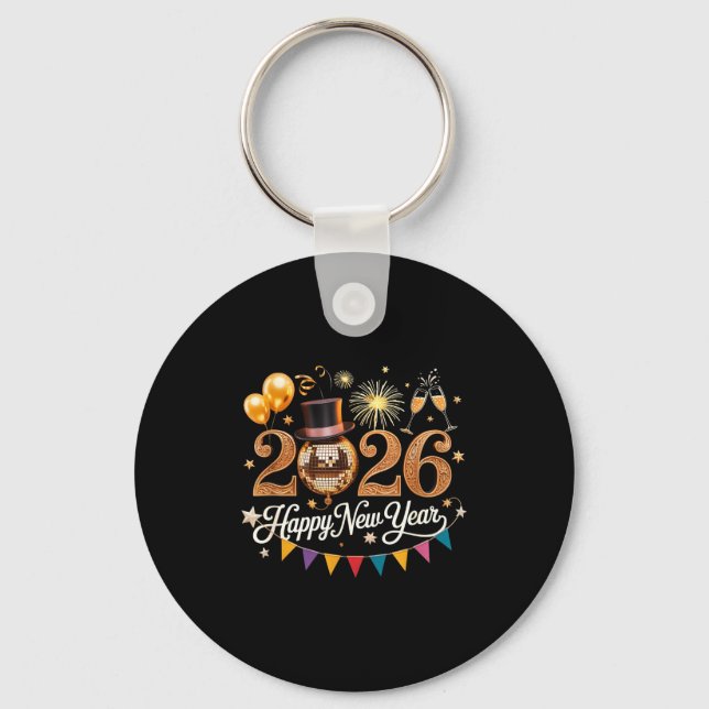 Llavero 2026 New Year Celebration Disco Ball Gold Festivit (Anverso)
