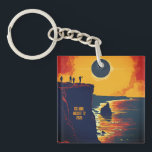Llavero 2026 Total Solar Eclipse Iceland<br><div class="desc">Commemorate a once-in-a-lifetime celestial event with this stunning Iceland 2026 Total Solar Eclipse keychain. Featuring a high-contrast graphic of the "Black Sun" over a rugged Icelandic seascape with iconic rock stacks, this keepsake includes the historic date: August 12, 2026. Perfect for eclipse chasers, astronomy enthusiasts, and travelers visiting the Land...</div>