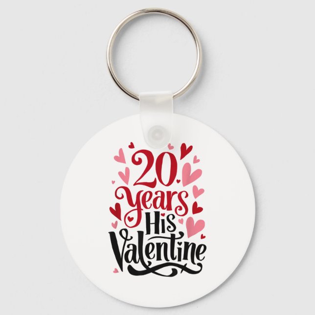 Llavero 20 Years His Valentine _ Anniversary Couples Valen (Anverso)