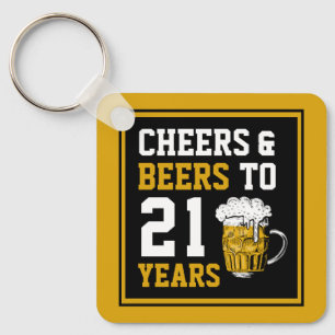 Llavero 21 años de júbilo y cerveza a 21 años