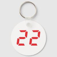 22 número digital de veintidós despertadores rojos