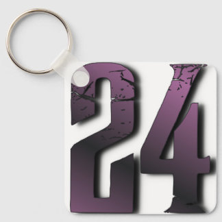 Llavero 24 Keychain de líneas duras — Diseño de números co