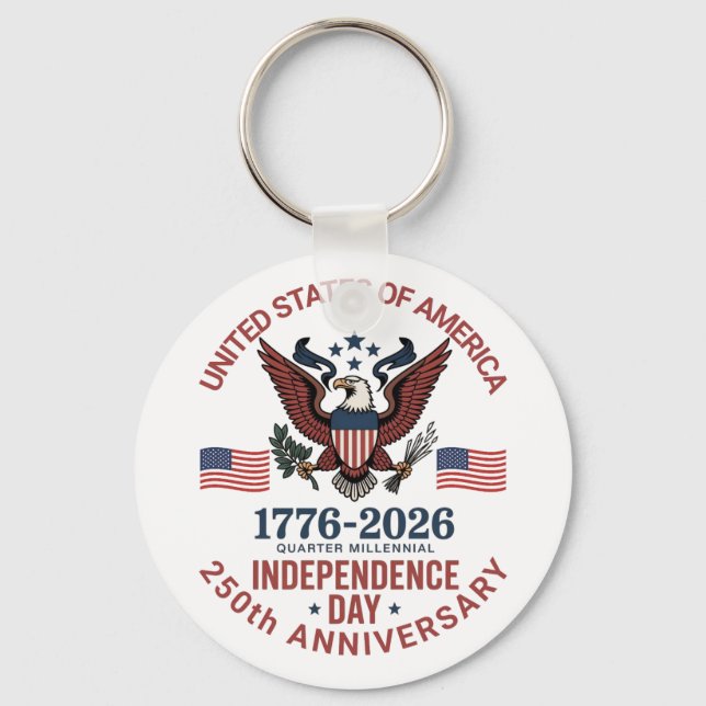 Llavero 250 Aniversario 4 de julio - Patriótico vintage (Anverso)