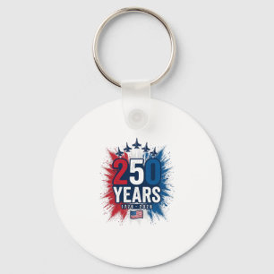 Llavero 250 Años Aniversario Jets Patrióticos Diseño Vecto