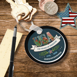 Llavero 250 Years of Freedom Elegant Patriotic Blue