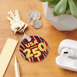 Llavero 250th Anniversary Golden USA American Flag