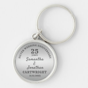 Llavero 25.º BODA Boda plateado editable