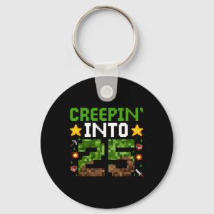 Llavero 25.º Jugador de cumpleaños Pixel Creepin’ En 25 Vi