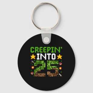 Llavero 25.º Jugador de cumpleaños Pixel Creepin’ En 25 Vi