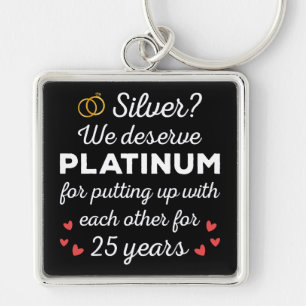 Llavero 25 Aniversario Boda I - Pareja Graciosa de Plata