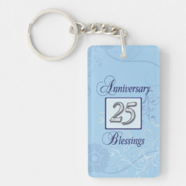 Llavero 25 años en azul y plata