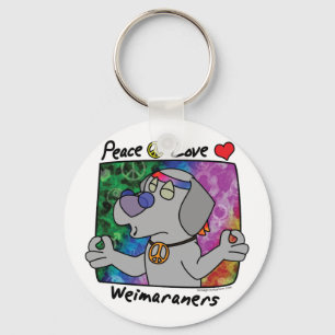 Llavero 2 de Weimaraner del amor de la paz