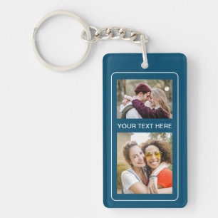 Llavero 2 Fotos E Iniciales Keychain Acrílico