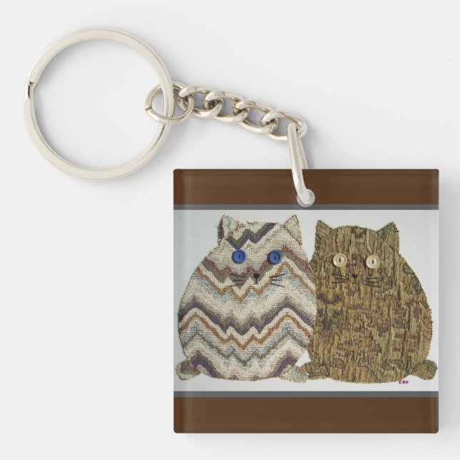 Llavero 2 Gatos Grasos #1 (Frente)