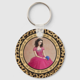 Llavero #2 Leopard Print Photo Sweet 16 Keychain