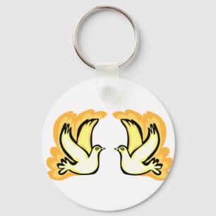 Llavero 2 palomas de tortuga