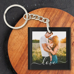 Llavero 2 Plantilla de fotografía Doble cara Texto de amor