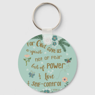 Llavero 2 Timothy 5:7 Escritura con letra a mano