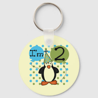 Llavero 2do Camisetas y regalos del cumpleaños del pingüin