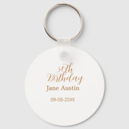 Llavero 30th birthday copper brown simple stylish name dat