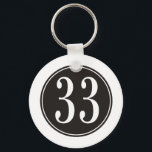 Llavero #33 Círculo negro<br><div class="desc">Puede comprar este artículo con el número 33 como se muestra con un diseño de círculo negro, pero también es totalmente personalizable. Simplemente haga clic en el botón PERSONALIZAR debajo de la imagen. A continuación, haga clic en el botón DISEÑO encima de la imagen. También puedes agregar tu propio texto...</div>