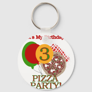 Llavero 3.ª Fiesta Pizza Camisetas de cumpleaños y regalos