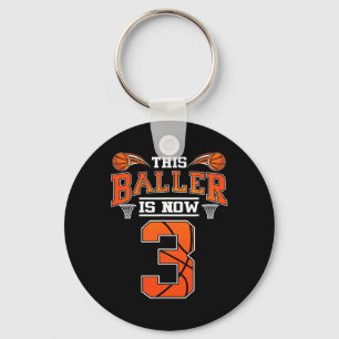 Llavero 3.ᵉʳ Baloncesto De Cumpleaños Este Baller Es Ahora