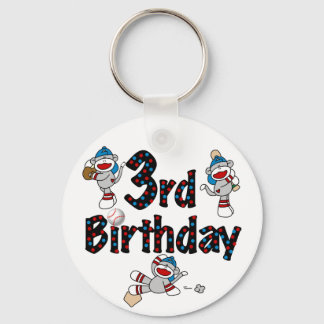 Llavero 3.ᵉʳ cumpleaños del Béisbol de los monos Sock