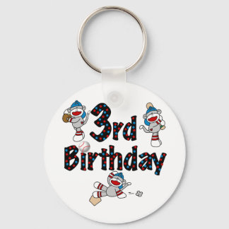 Llavero 3.ᵉʳ cumpleaños del Béisbol de los monos Sock