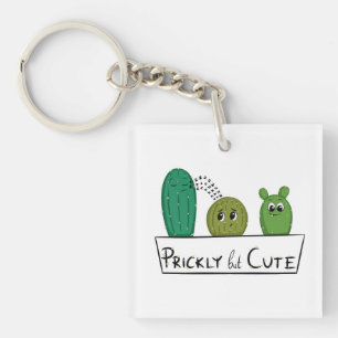 Llavero 3 bebés cactus de dibujos animados en maceta