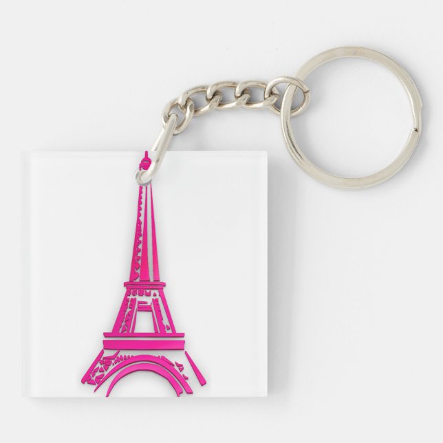 Llavero 3 d Torre Eiffel, Francia clipart (Atrás)