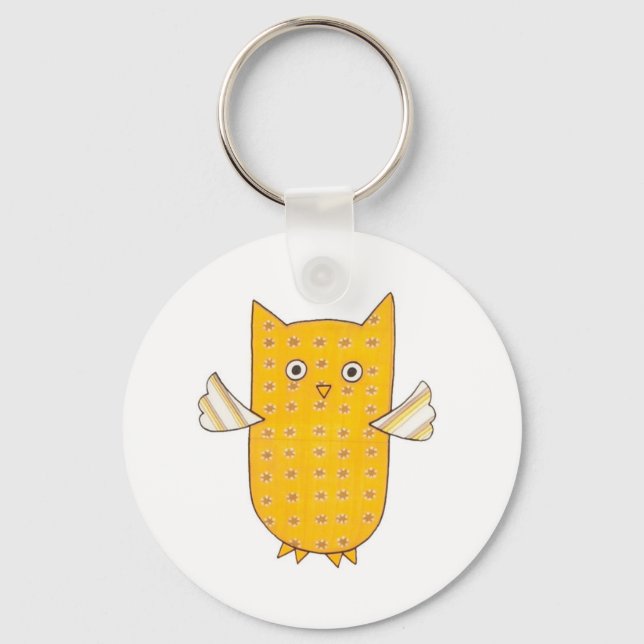 Llavero 3 Lechuzas Amarillas Flying Keychain (Anverso)