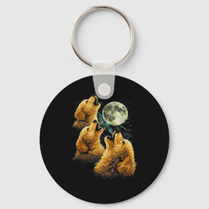 Llavero 3 perros golden doodle aullando luna divertida lin