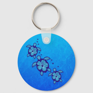 Llavero 3 tortugas azules de Honu
