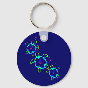 Llavero 3 tortugas teñidas lazo de Honu