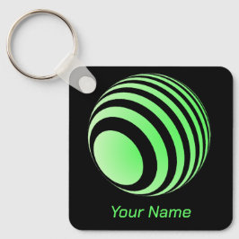 Llavero 3D-Ball mit grünen Streifen -