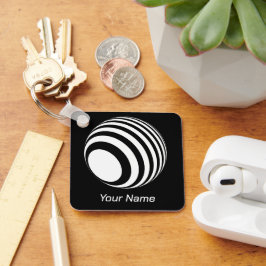 Llavero 3D-Ball mit weißen Streifen -