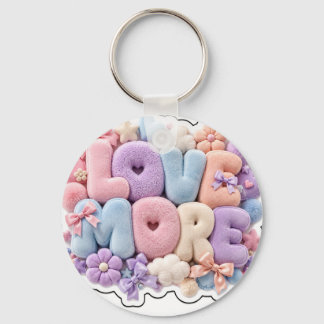 Llavero 3D de peluche "LOVE MORE"