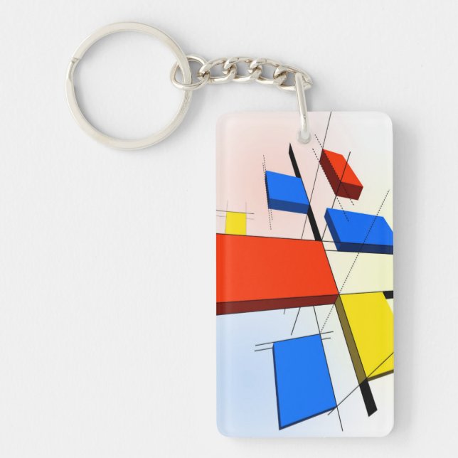 Llavero 3D inspirado en Mondrian (Frente)