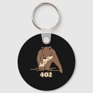 Llavero 402 Pescador Oso Gordo Marrón Grizzly Amante Beart