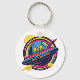 Llavero 404 Gravity Not Found - Arte pop del espacio retro