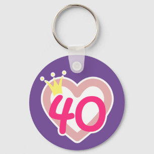 Llavero 40.ª Princesa del Corazón de Cumpleaños