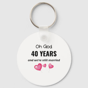 Llavero 40° Aniversario del Boda Regalo gracioso para él o